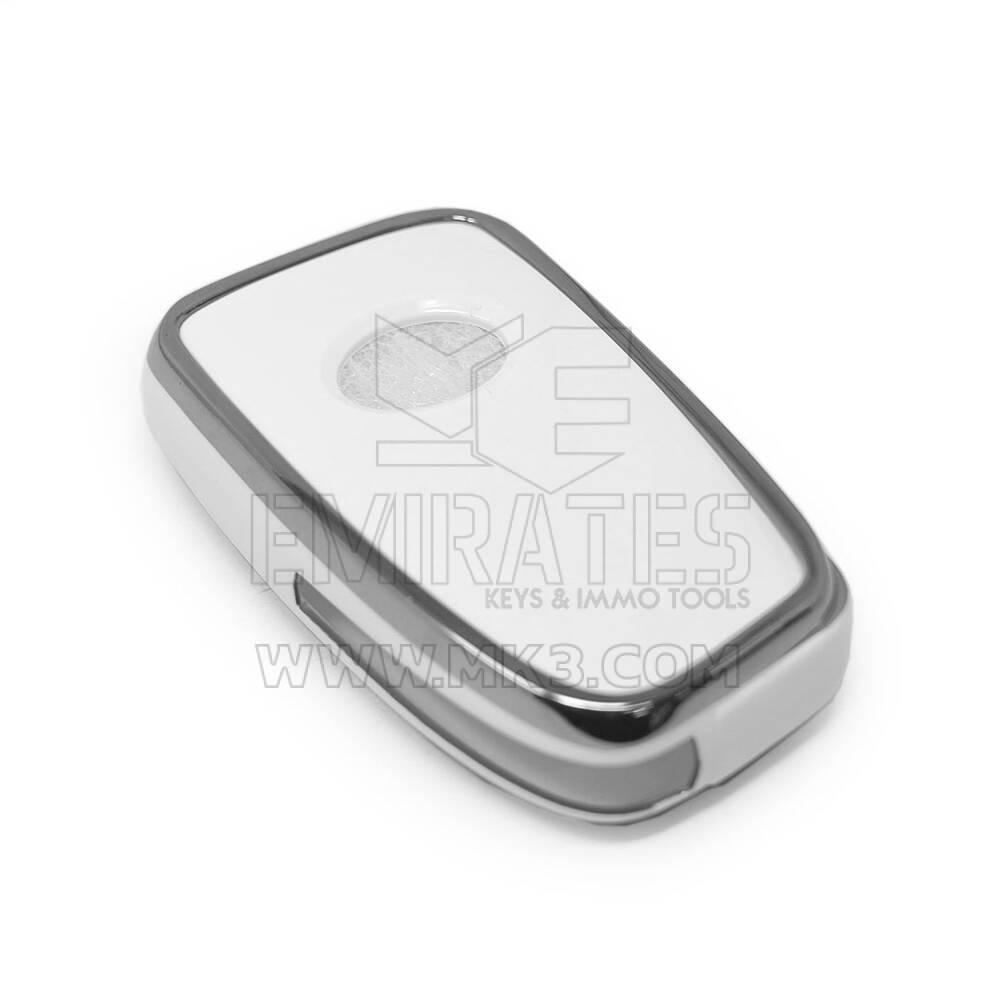 New Aftermarket Nano High Quality Cover For Lexus Remote Key 3 Button White Color Silver Frame LXS-A11Y3 | Emirates Keys