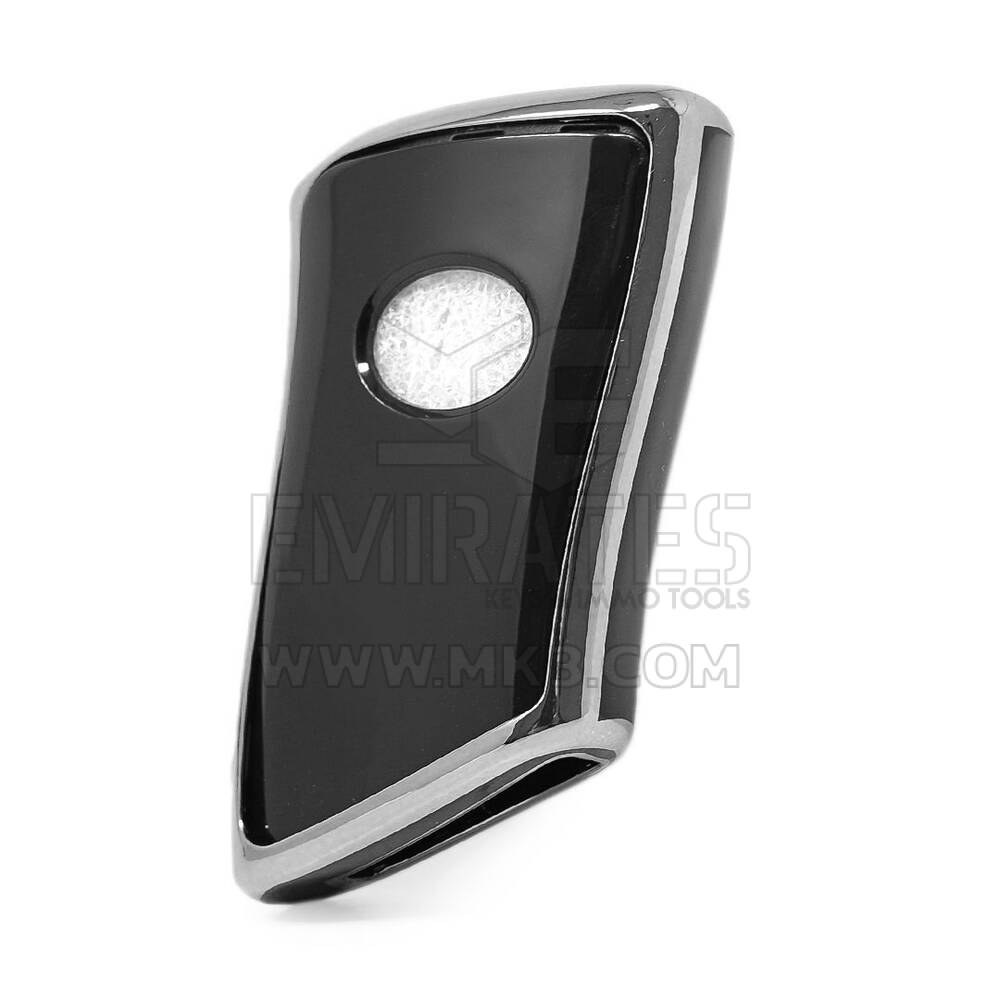 Coque Nano pour clé télécommande Lexus 4 boutons, noire, cadre argenté, LXS-B11Y4 | MK3