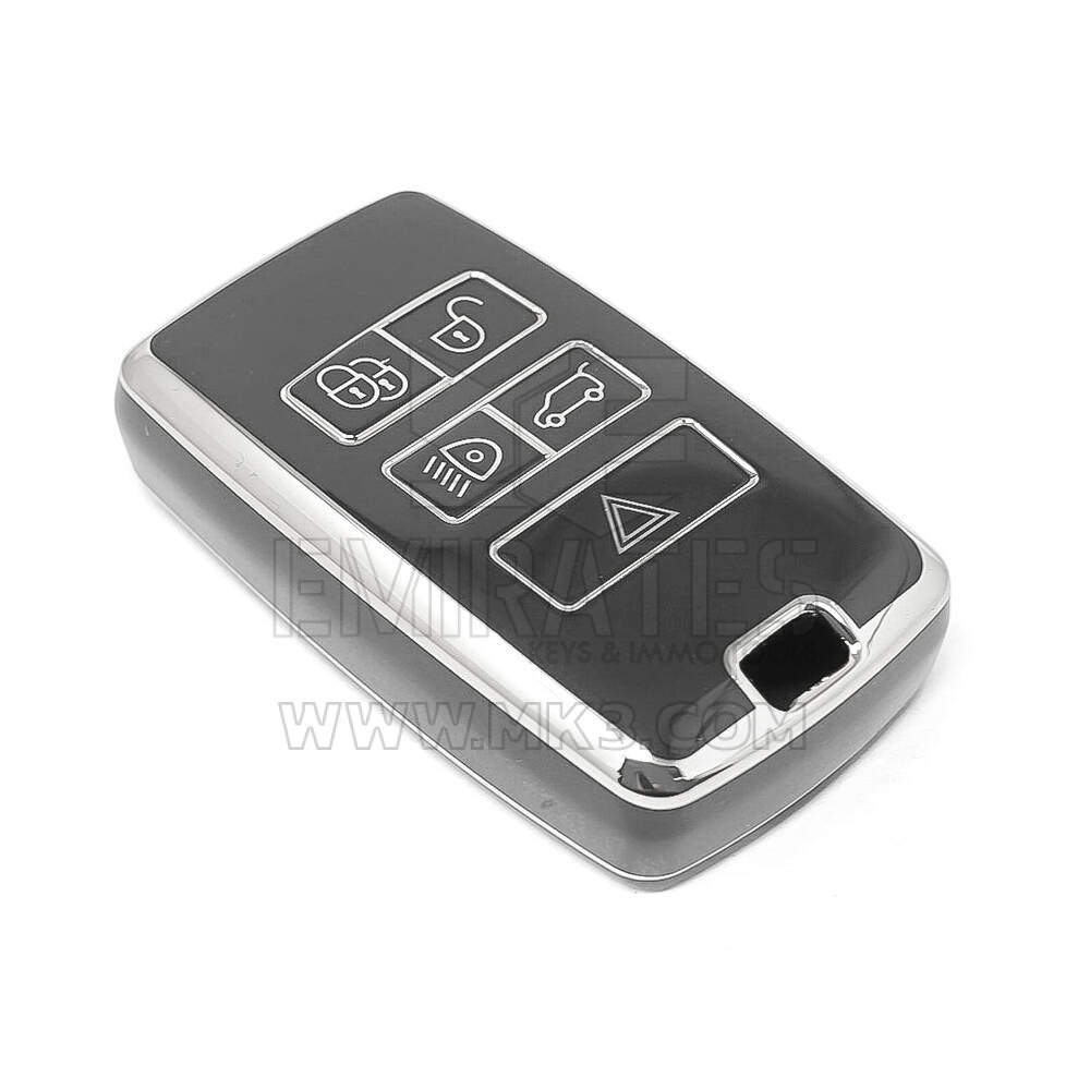 New Aftermarket Nano High Quality Cover For Land Rover Remote Key 5 Button Black Color Silver Frame LR-B11Y | Emirates Keys