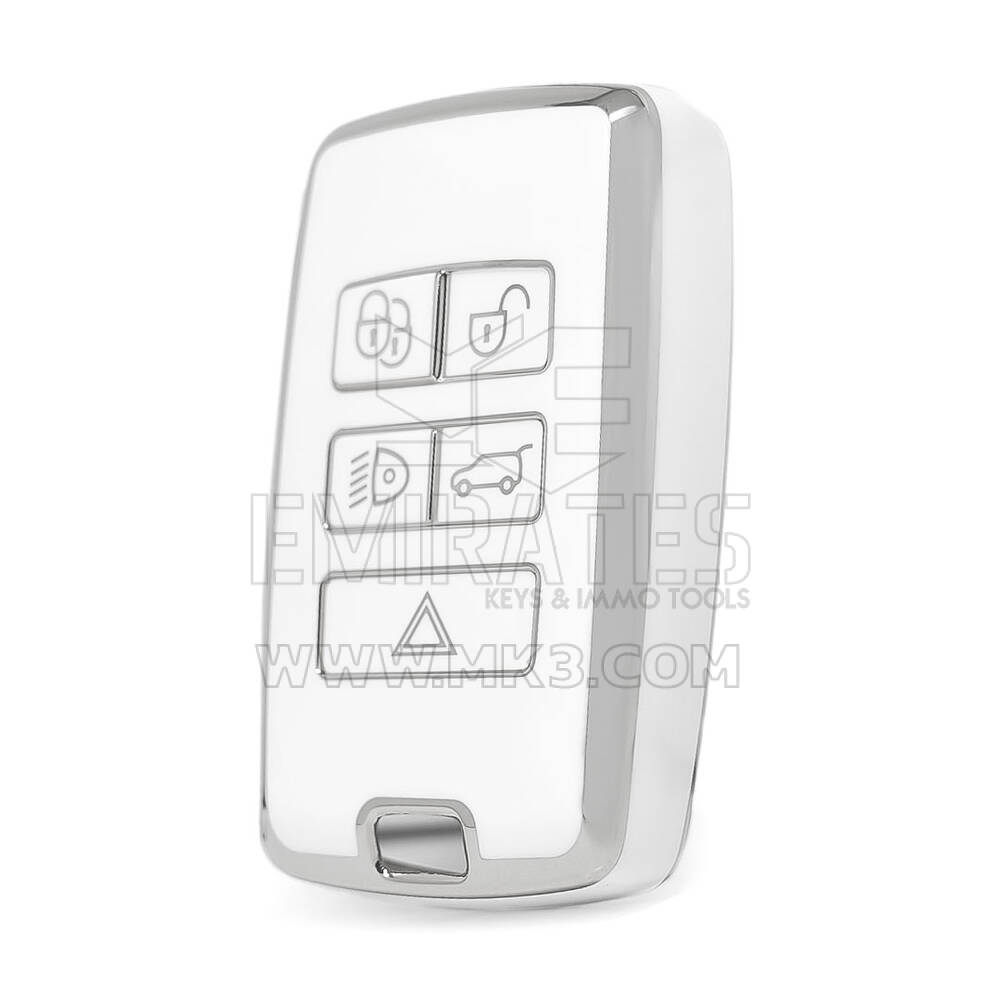 Nano High Quality Cover For Land Rover Remote Key 5 Button White Color Silver Frame LR-B11Y