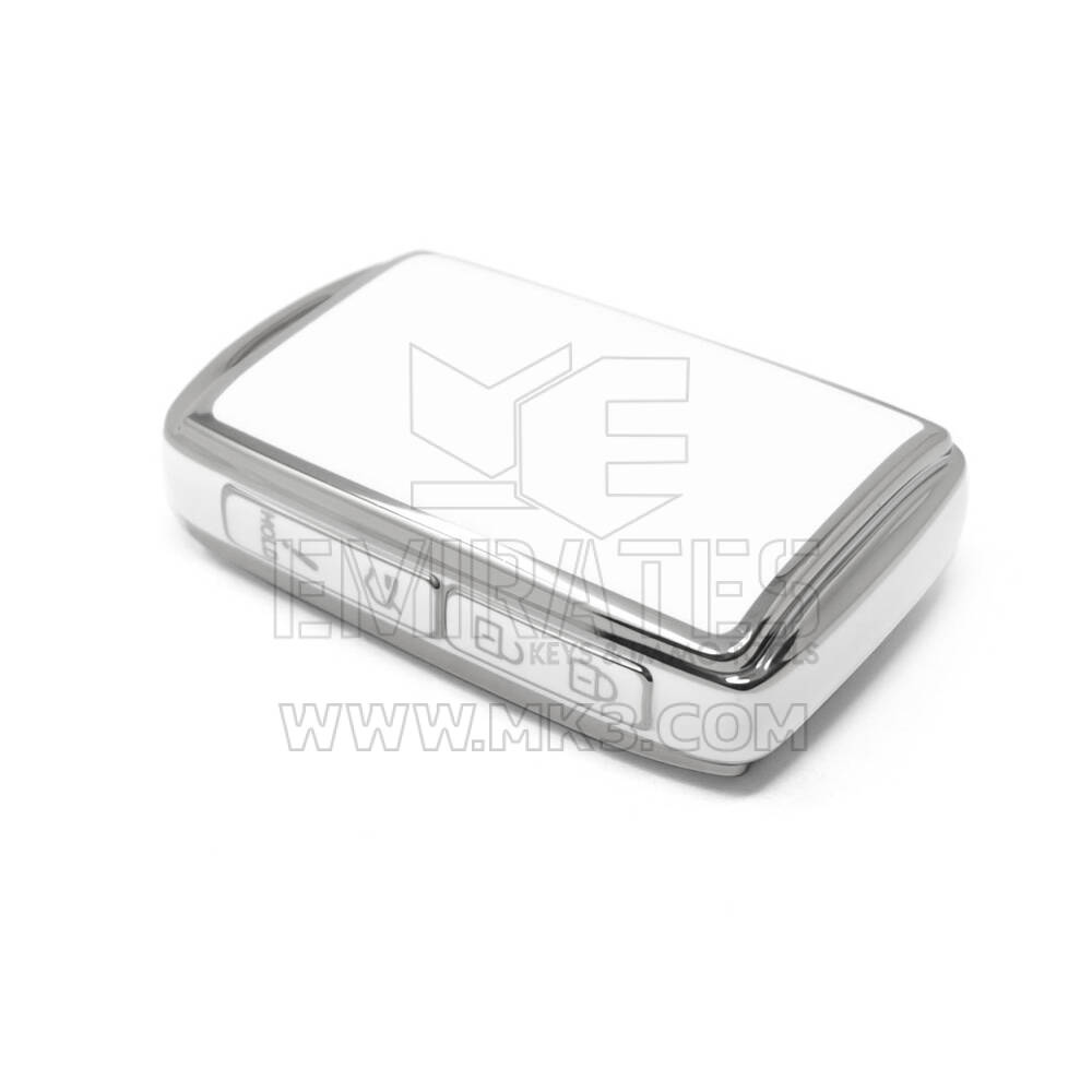 New Aftermarket Nano High Quality Cover For Mazda Remote Key 4 Button White Color Silver Frame MZD-B11Y4 | Emirates Keys