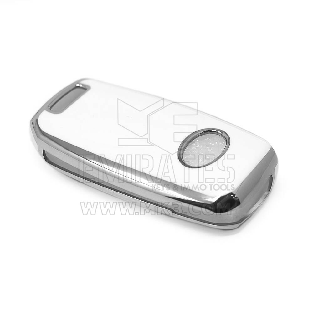 New Aftermarket Nano High Quality Cover For KIA Remote Key 4 Button White Color Silver Frame KIA-B11Y4 | Emirates Keys