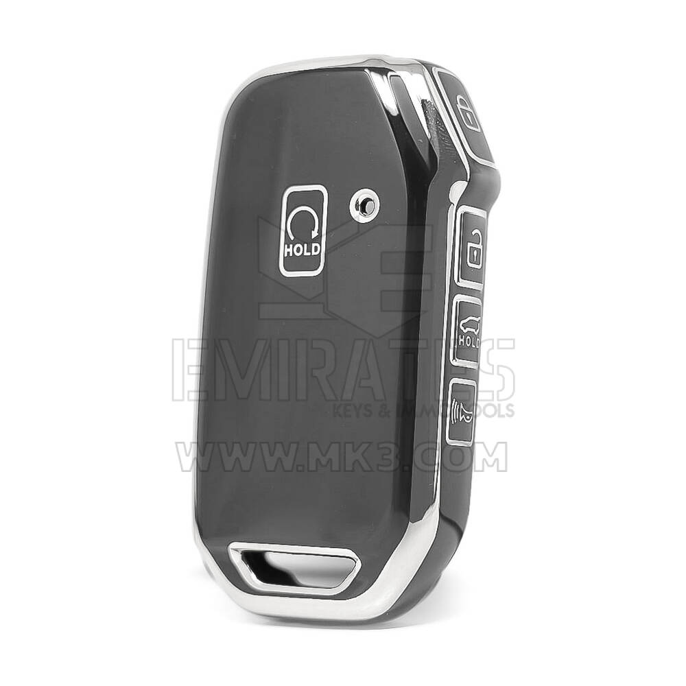 Coque Nano haute qualité pour télécommande KIA 5 boutons, couleur noire, cadre argenté, KIA-C11Y5