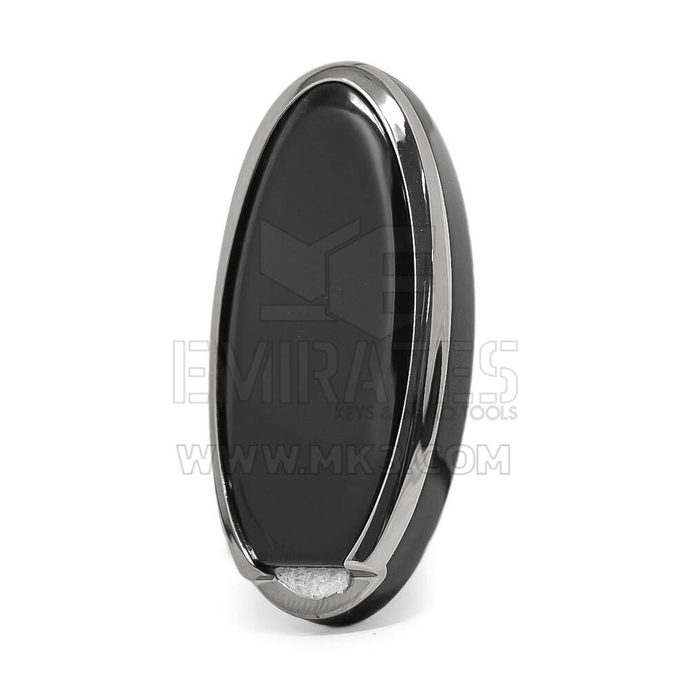 Cover Nano per chiave telecomando Nissan a 3 pulsanti, colore nero, cornice argentata NS-A11Y3B | MK3