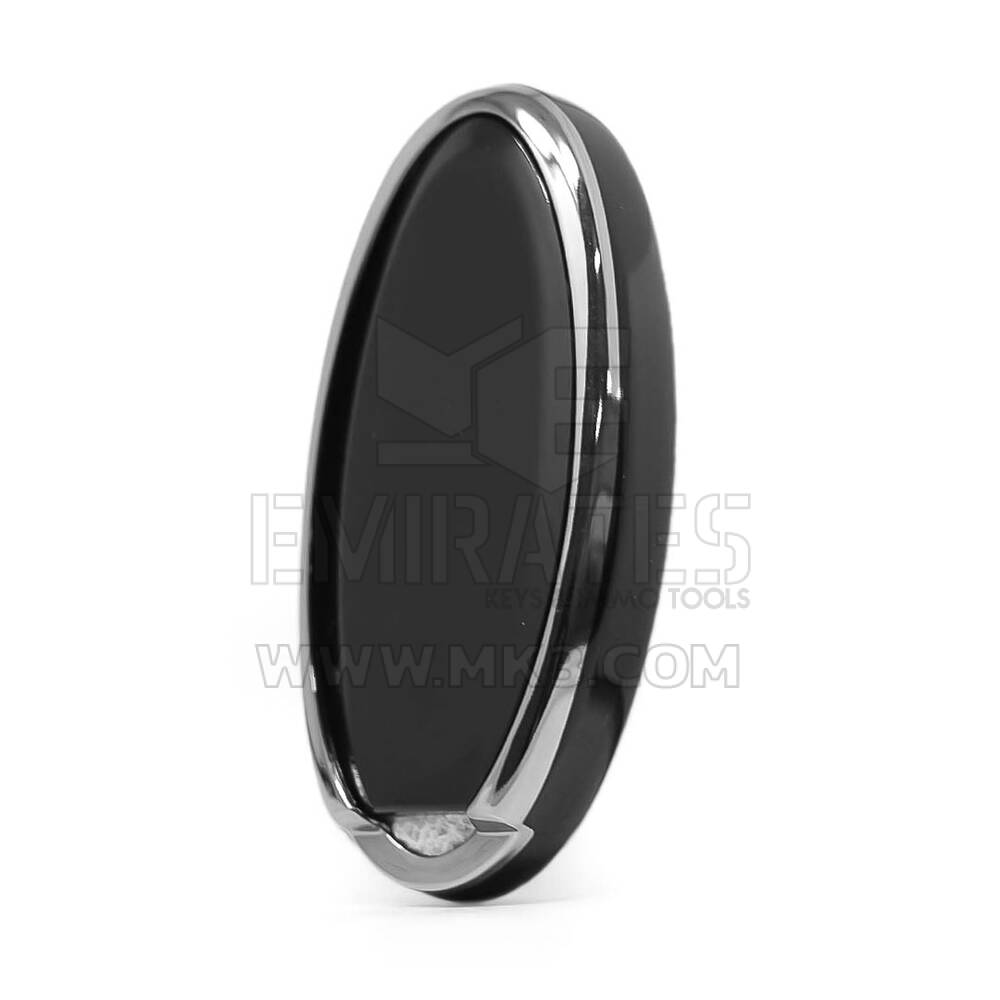 Cover Nano per chiave telecomando Nissan a 5 pulsanti, colore nero, cornice argentata NS-A11Y5 | MK3