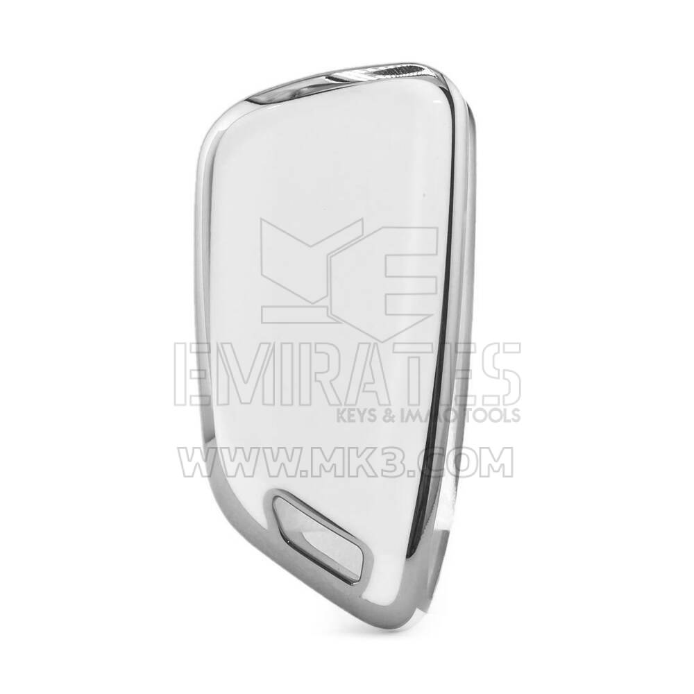 Coque Nano pour télécommande Xhorse 3 boutons, blanche, cadre argenté, XH-B11Y | MK3