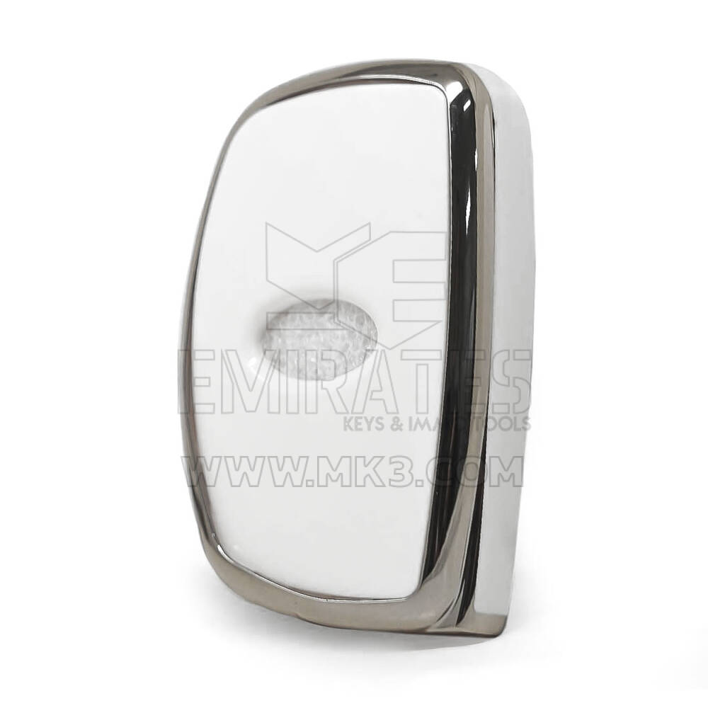 Coque Nano pour clé télécommande Hyundai 3 boutons, blanche, cadre argenté, HY-A11Y3B | MK3