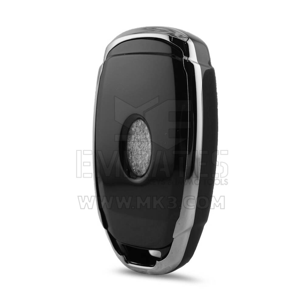 Coque Nano pour clé télécommande Hyundai 4 boutons, noire, cadre argenté, HY-D11Y4B | MK3