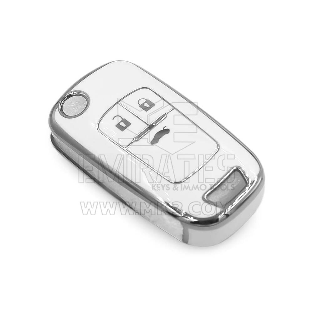 New Aftermarket Nano High Quality Cover For Chevrolet Remote Key 3 Button White Color Silver Frame CRL-A11Y3 | Emirates Keys