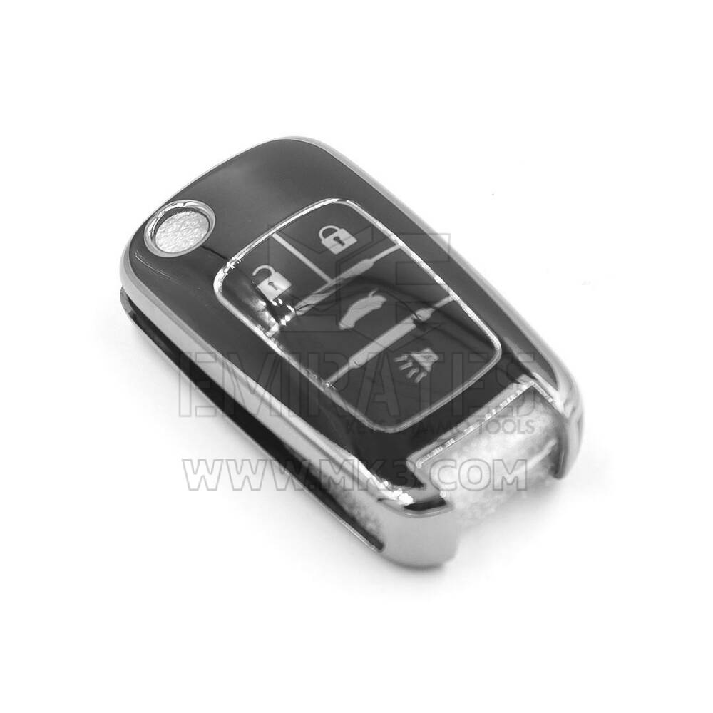 New Aftermarket Nano High Quality Cover For Chevrolet Remote Key 4 Button Black Color Silver Frame CRL-A11Y4 | Emirates Keys
