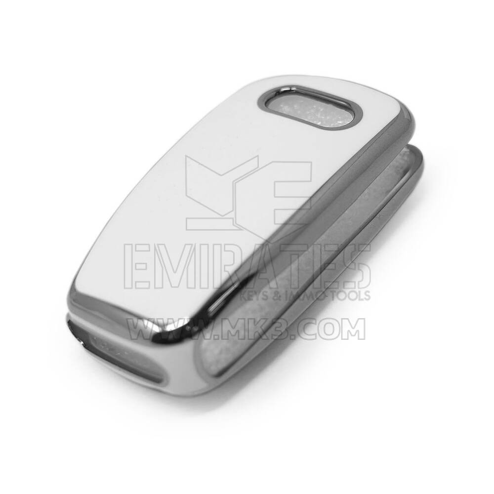 New Aftermarket Nano High Quality Cover For Audi Remote Key 3 Button White Color Silver Frame Audi-C11Y | Emirates Keys