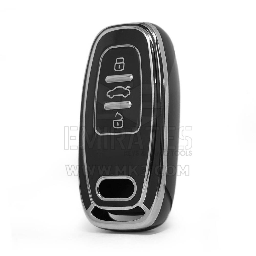 Nano High Quality Cover For Audi Remote Key 3 Button Black Color Silver Frame Audi-D11Y