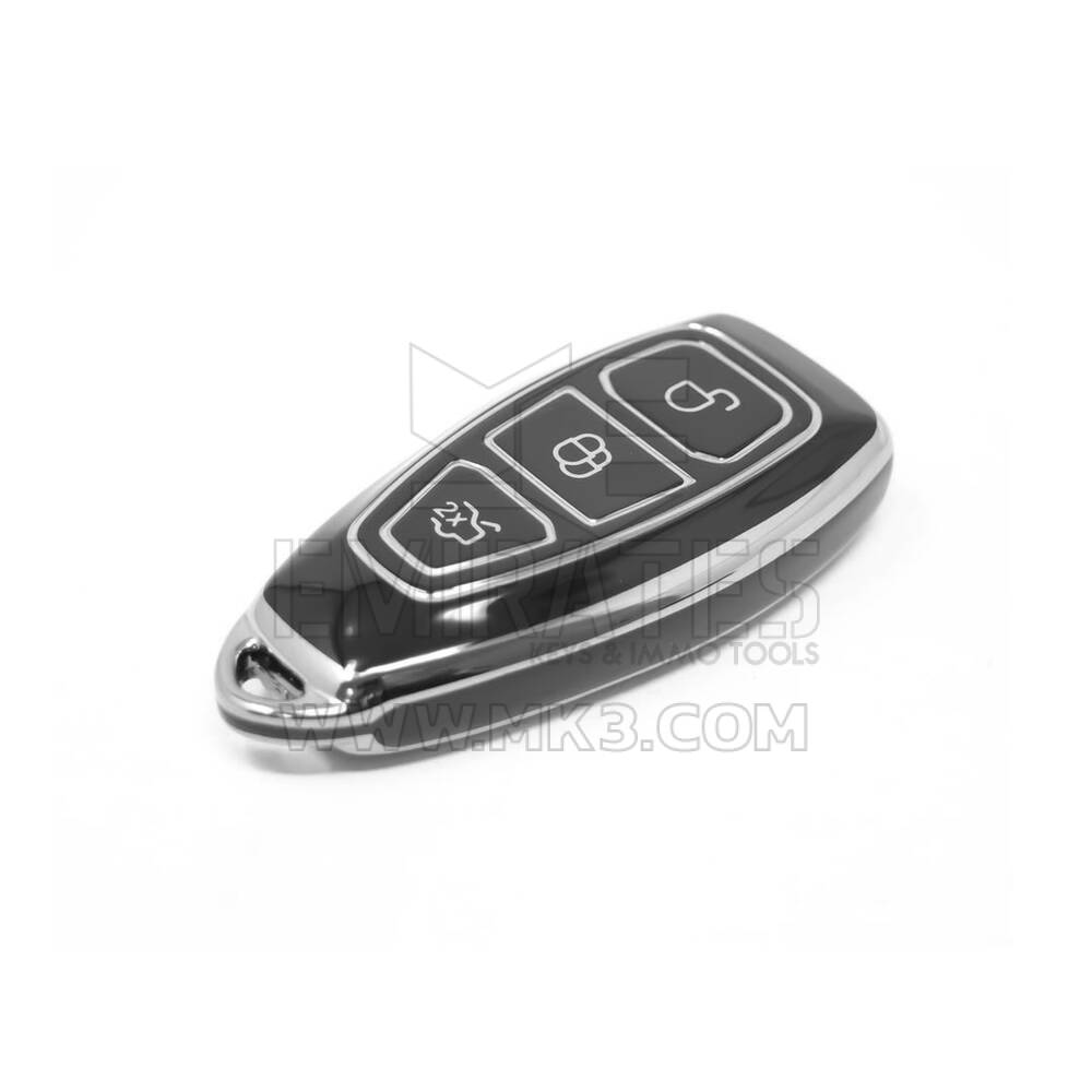 New Aftermarket Nano High Quality Cover For Ford Remote Key 3 Button Black Color Silver Frame Ford-D11Y | Emirates Keys