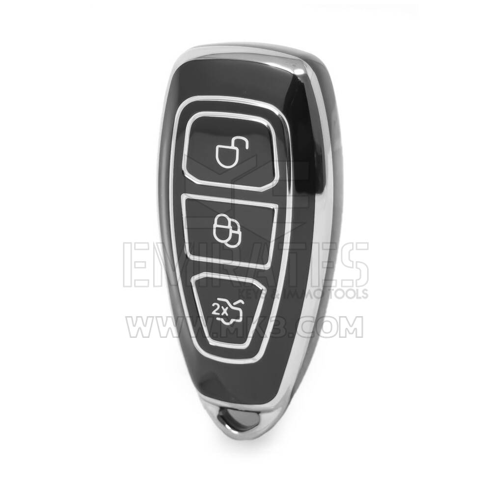 Nano High Quality Cover For Ford Remote Key 3 Button Black Color Silver Frame Ford-D11Y