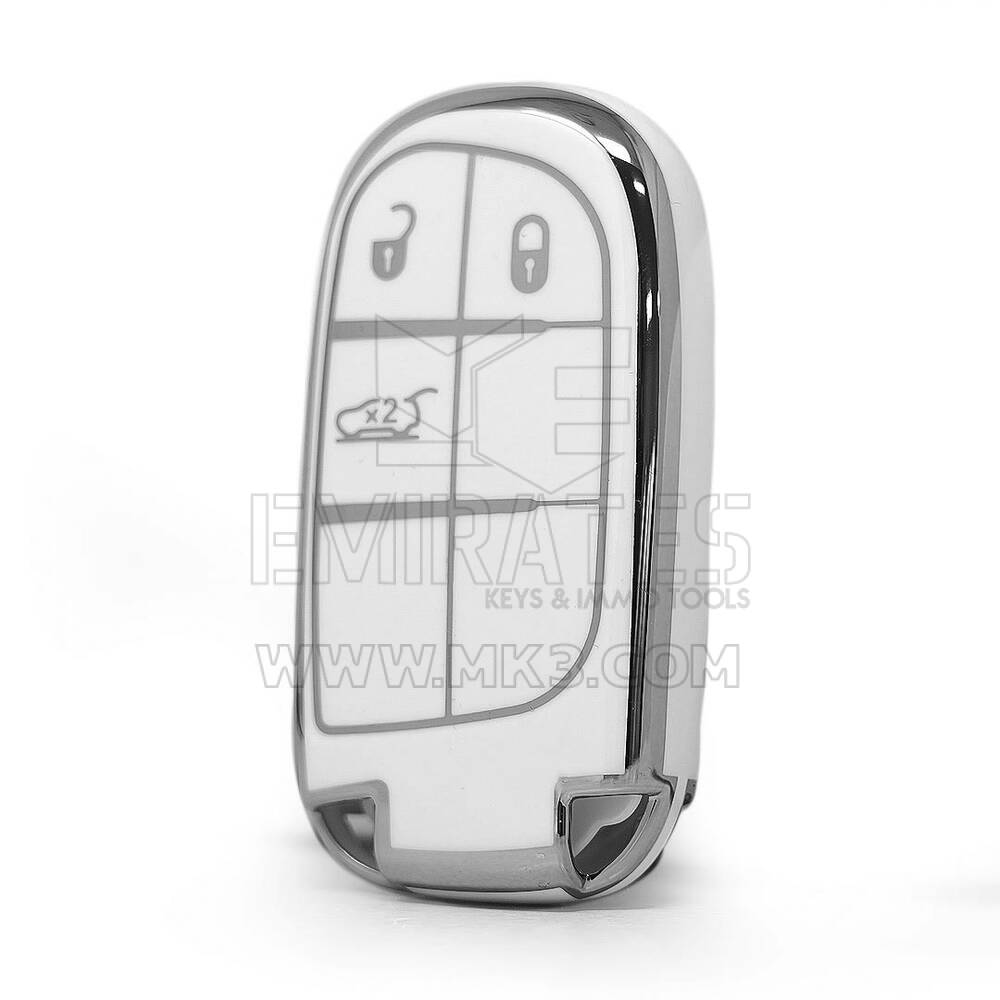 Nano High Quality Cover For Jeep Remote Key 3 Button White Color Silver Frame Jeep-B11Y3