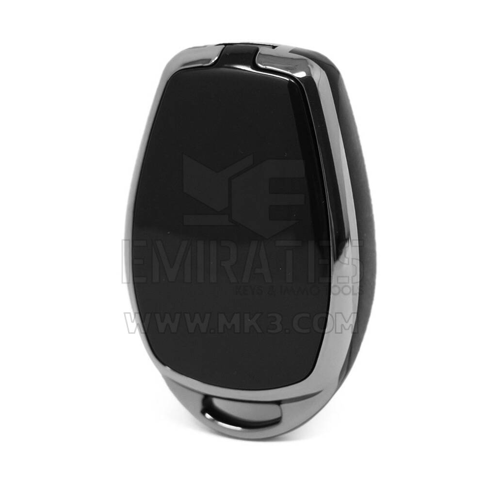 Coque Nano pour clé télécommande Renault 2 boutons, noire, cadre argenté RN-D11Y2 | MK3