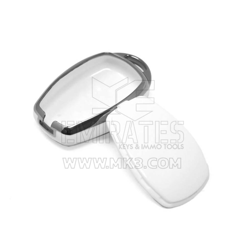 New Aftermarket Nano High Quality Cover For Renault Remote Key 2 Button White Color Silver Frame RN-D11Y2 | Emirates Keys
