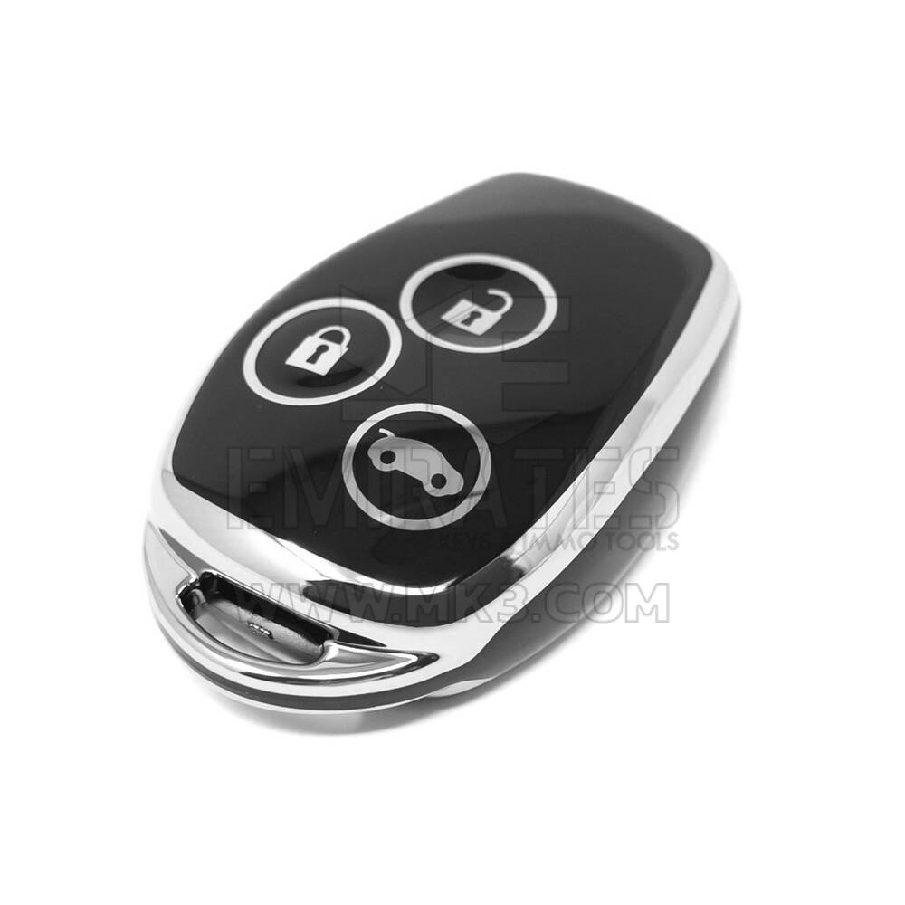 New Aftermarket Nano High Quality Cover For Renault Remote Key 3 Button Black Color Silver Frame RN-D11Y3 | Emirates Keys