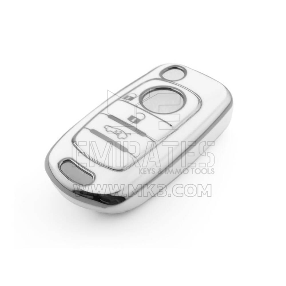New Aftermarket Nano High Quality Cover For Fiat Remote Key 3 Button White Color Silver Frame FIAT-C11Y3B | Emirates Keys