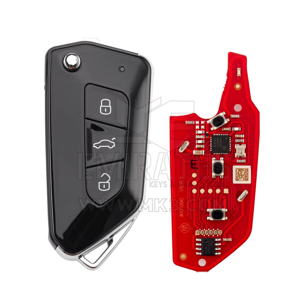New Xhorse VVDI Key Tool VVDI2 Wire Flip Remote Key All Black 3 Buttons VW Type XKGA83EN 2nd Generation ( New Version of XKGA81EN ) | Emirates Keys