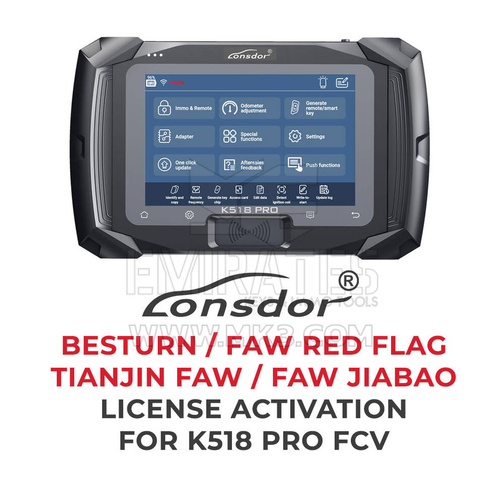 Lonsdor - Ativação de licença BESTURN / FAW RED FLAG / TIANJIN FAW / FAW JIABAO para K518 Pro FCV