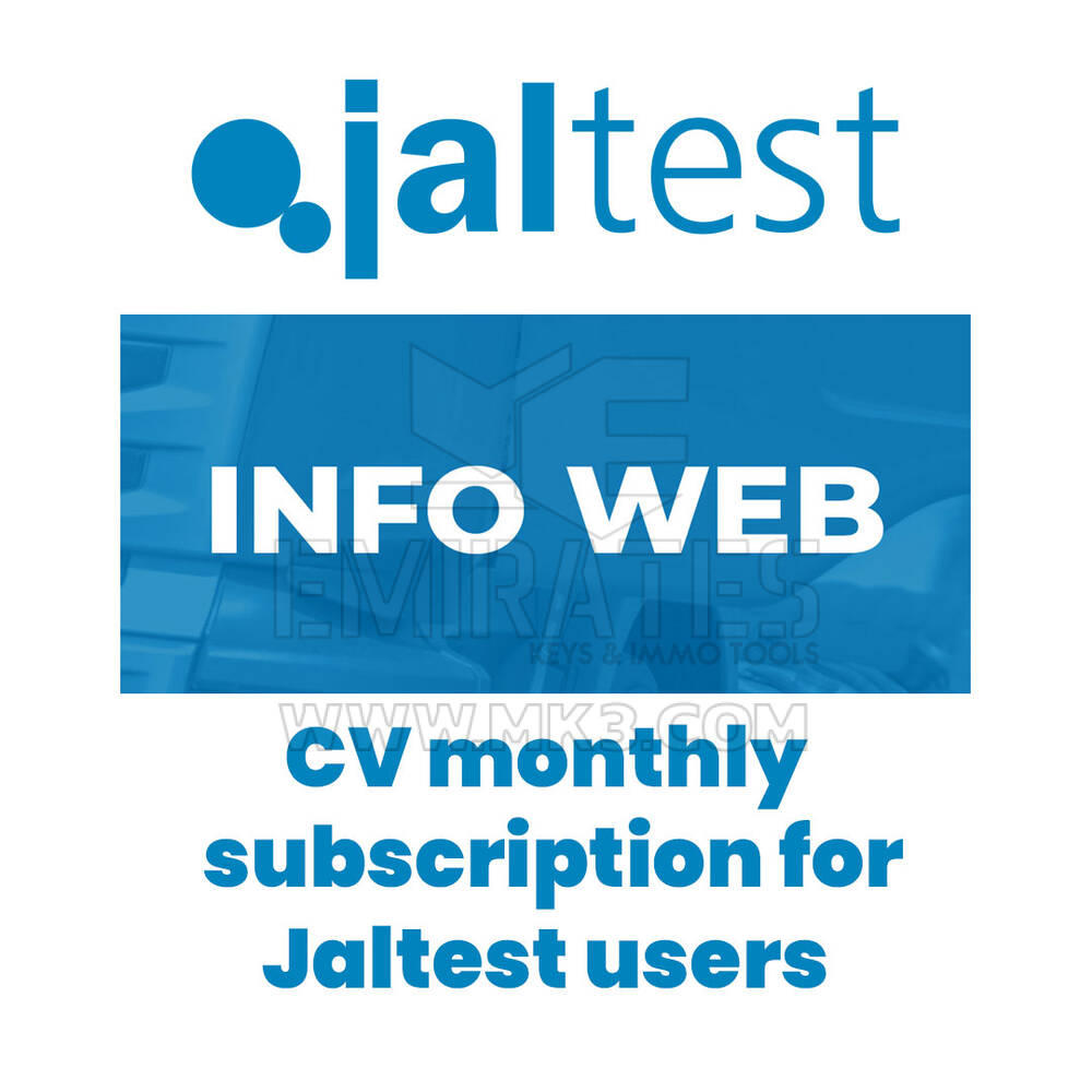 Jaltest 70604038 INFO Web. CV monthly subscription for Jaltest users