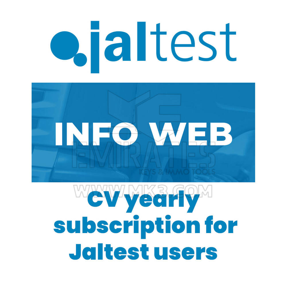 Jaltest 70604037 INFO Web. CV yearly subscription for Jaltest users