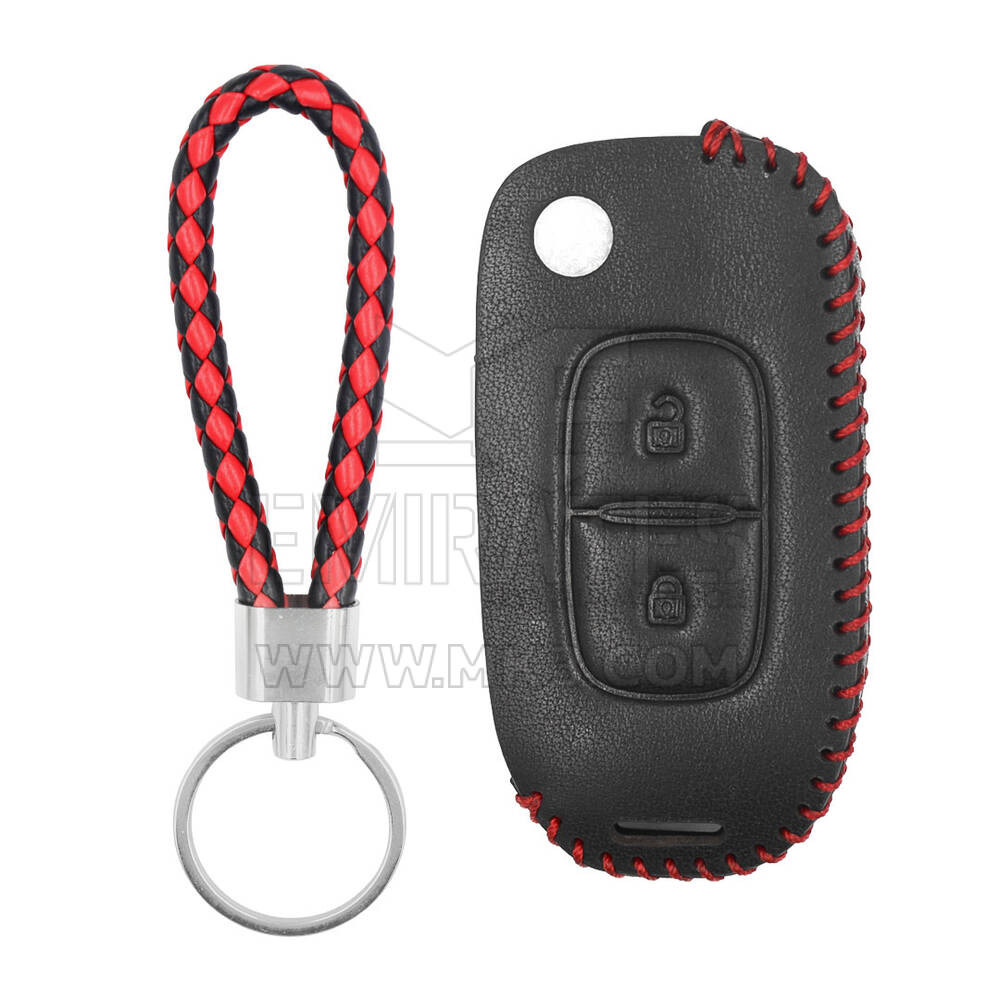 Etui en cuir pour clé à distance Renault Flip 2 boutons RN-A