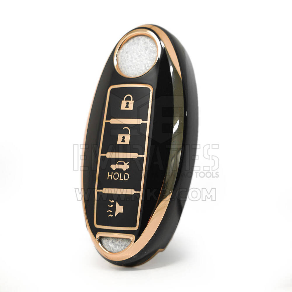 Нано-крышка высокого качества для Nissan Remote Key 3+1 кнопок черного цвета