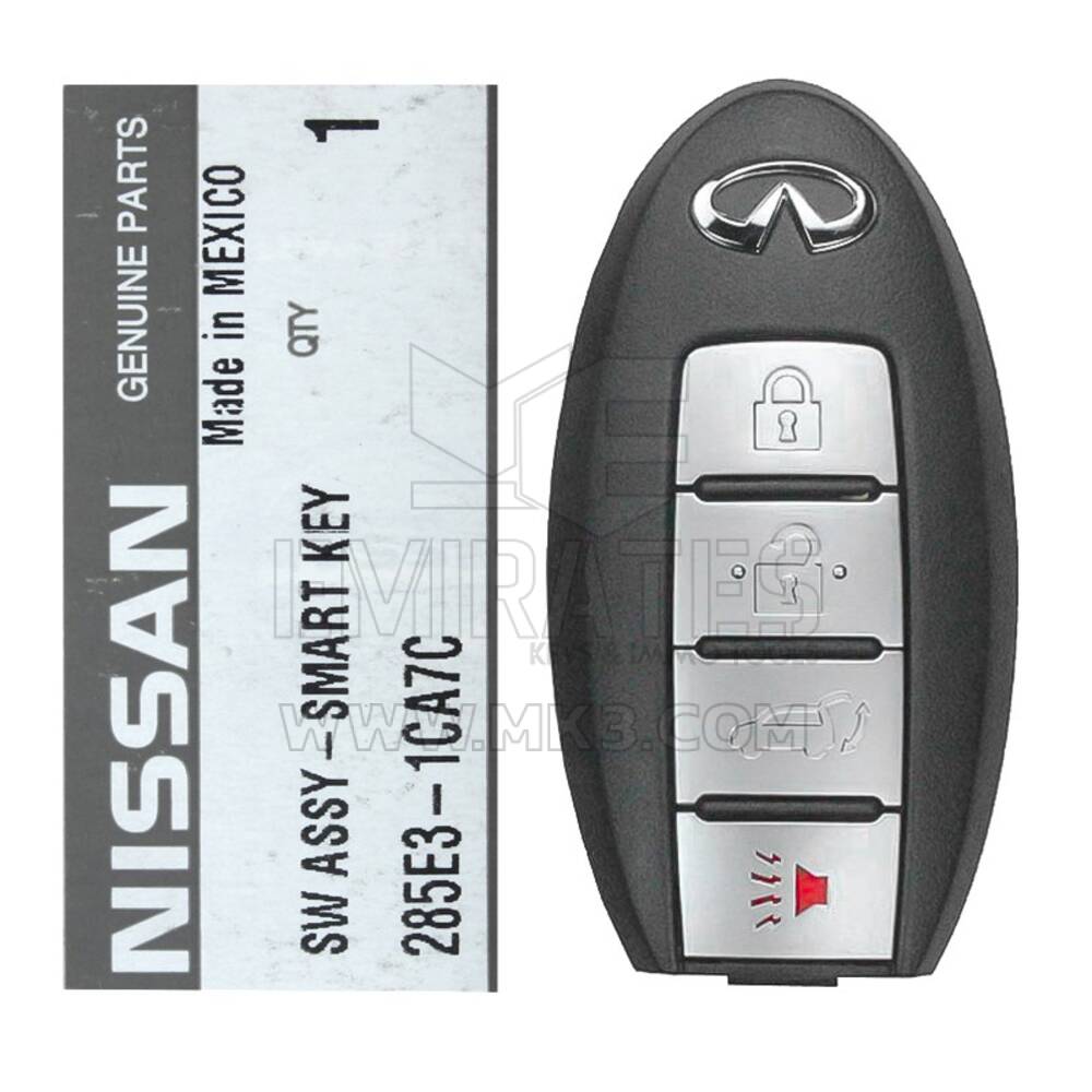 Novo Infiniti QX70 2014 Genuíno / OEM Smart Remote Key 4 Botões 433MHz Número de peça OEM: 285E3-1CA7C / 285E3-1CA5C - FCCID: SWK50314 | Chaves Emirates
