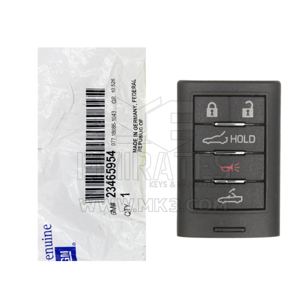 Novo Chevrolet Corvette 2015-2019 Genuíno / OEM Smart Remote Key 5 Botões 433MHz Número de peça OEM: 23465954 / FCCID: NBGGD9C04 | Chaves Emirates
