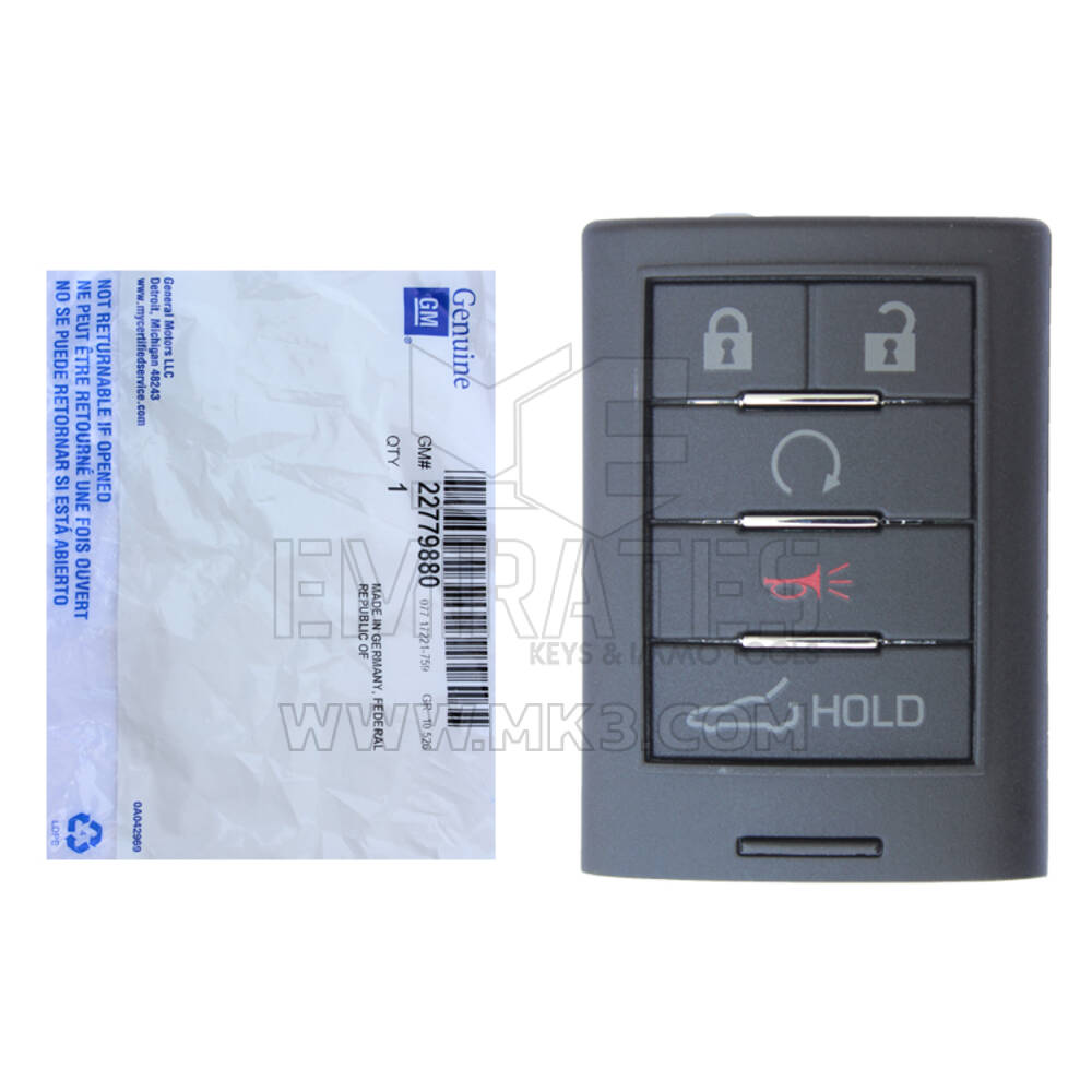 NOVO Chevrolet Corvette 2014 2019 Genuíno / OEM Smart Key Remote com Start 5 Botões 433MHz 22779880, 23465951 / FCCID: G09C04EEC5T | Emirates Keys