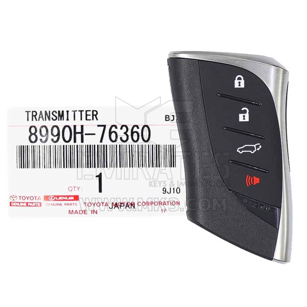 Chiave intelligente originale/OEM Lexus UX250 2019 nuova di zecca, 4 pulsanti, 433 MHz, numero di parte del produttore: 8990H-76360, numero di parte compatibile: 8990H-76590 / 8990H-76591 / 8990H-76610 | Emirates Keys