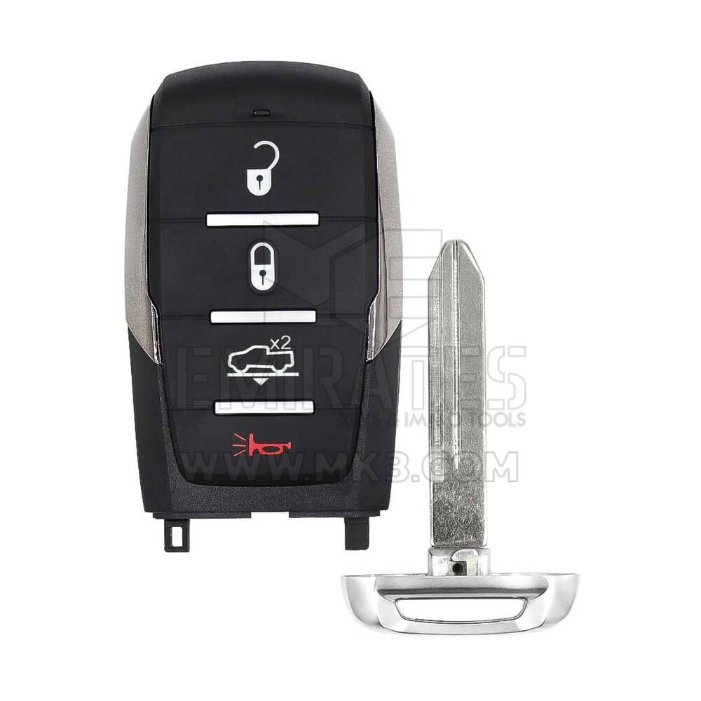 New Aftermarket Ram 1500 Pickup 2019-2024 Smart Remote Key 4 Button Compatible Part Number: 68291688AD | Emirates Keys