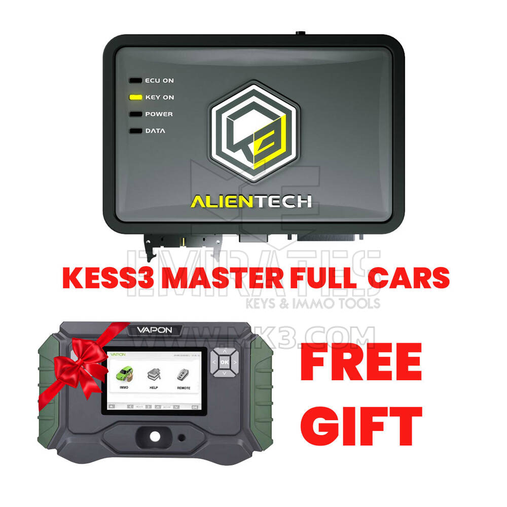 ALIENTECH Kess3 Device + Full Car Package Master + Gift (Vapon VP996 Key Programming Tool Device)
