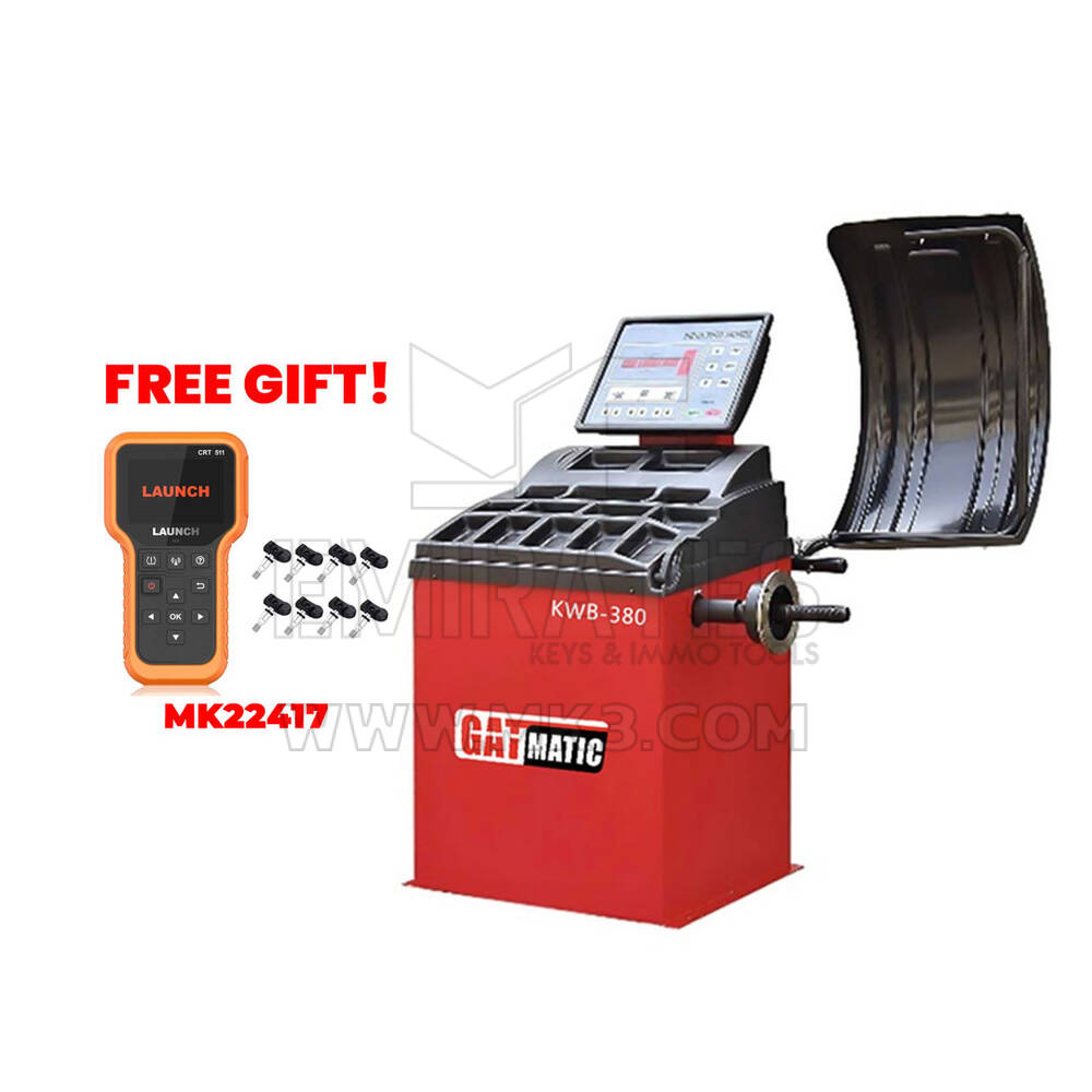 GATmatic KWB380 Wheel Balancer Machine 10”- 24” with Free Gift ( Launch CRT511 )