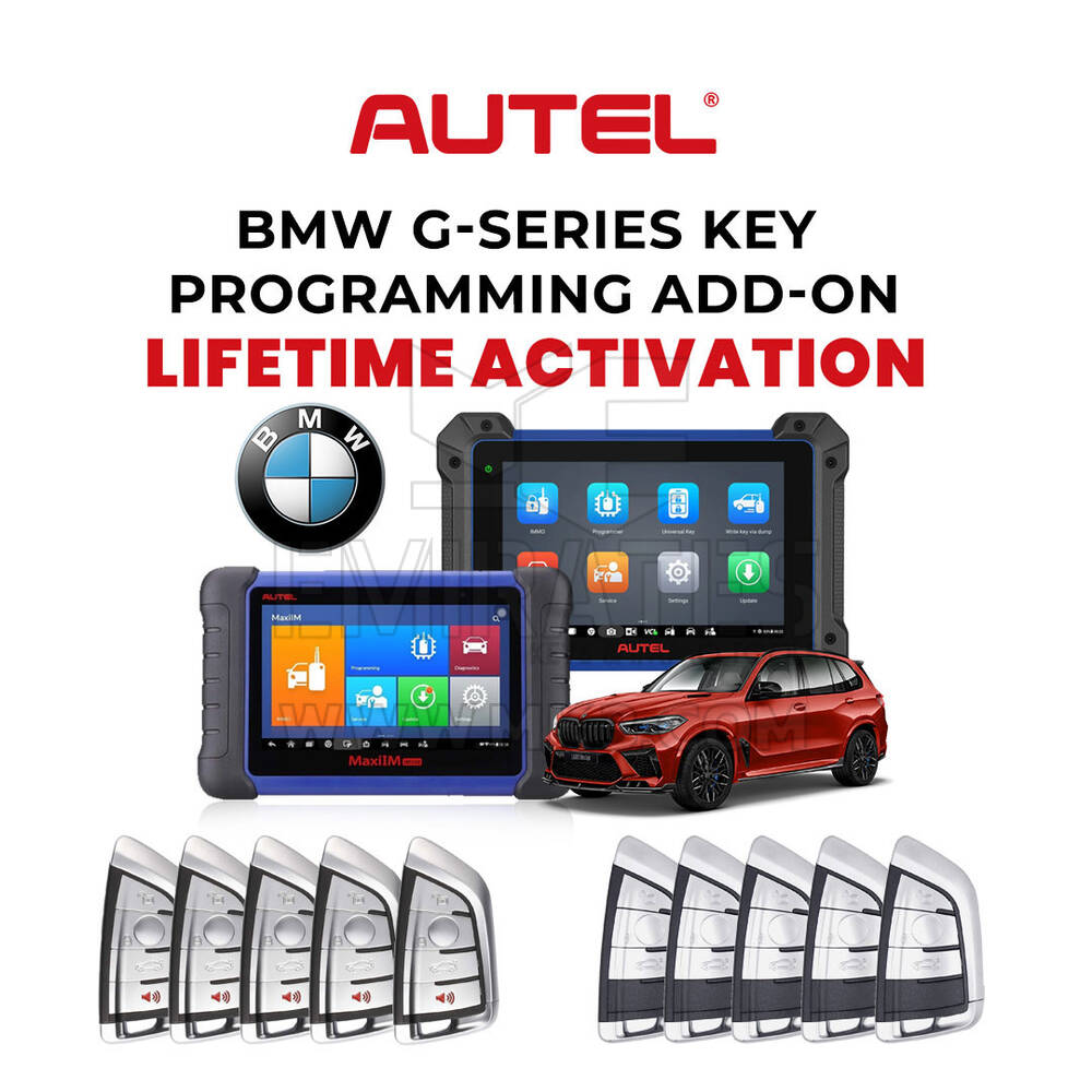 إضافة برمجة مفاتيح Autel BMW G-Series + 10 مفاتيح ذكية عالمية