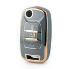 Nano – couvercle de haute qualité pour clé télécommande pliable Baojun, 3 boutons, couleur grise, BJ-B11J