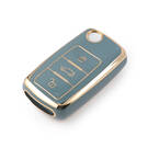 New Aftermarket Nano High Quality Cover For Volkswagen Flip Remote Key 3 Buttons Gray Color VW-A11J3 | Emirates Keys -| thumbnail