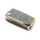 New Aftermarket Nano High Quality Cover For Volkswagen Flip Remote Key 4 Buttons Gray Color VW-B11J4 | Emirates Keys -| thumbnail