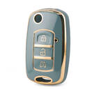 Nano couvercle de haute qualité pour clé télécommande Dongfeng, 3 boutons, couleur grise, DF-E11J