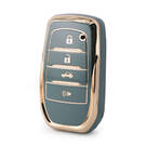 Capa nano de alta qualidade para chave remota Toyota 4 botões cor cinza TYT-A11J4H