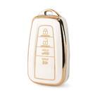 Capa nano de alta qualidade para chave remota Toyota 4 botões cor branca TYT-B11J4