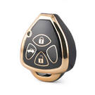 Capa nano de alta qualidade para chave remota Toyota 3 botões cor preta TYT-K11J3B