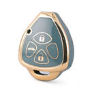 Capa nano de alta qualidade para chave remota Toyota 3 botões cor cinza TYT-K11J3B