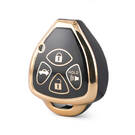 Capa nano de alta qualidade para chave remota Toyota 4 botões cor preta TYT-K11J4