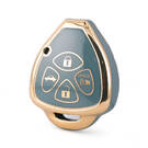 Capa nano de alta qualidade para chave remota Toyota 4 botões cor cinza TYT-K11J4