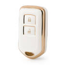 Capa nano de alta qualidade para chave remota Toyota 2 botões cor branca TYT-L11J2