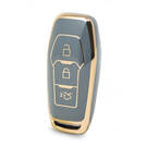 Нано-высококачественный чехол для дистанционного ключа Ford Edge с 3 кнопками серого цвета Ford-C11J