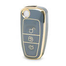 Нано-высококачественный чехол для дистанционного ключа Ford с 3 кнопками, серый цвет Ford-E11J